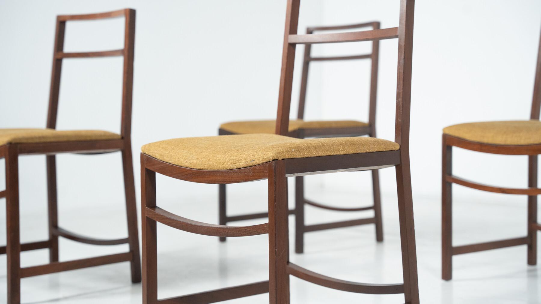 Juego de 6 sillas de comedor modernas de mediados de siglo de Renato Venturi para MIM, años 50 en venta 1