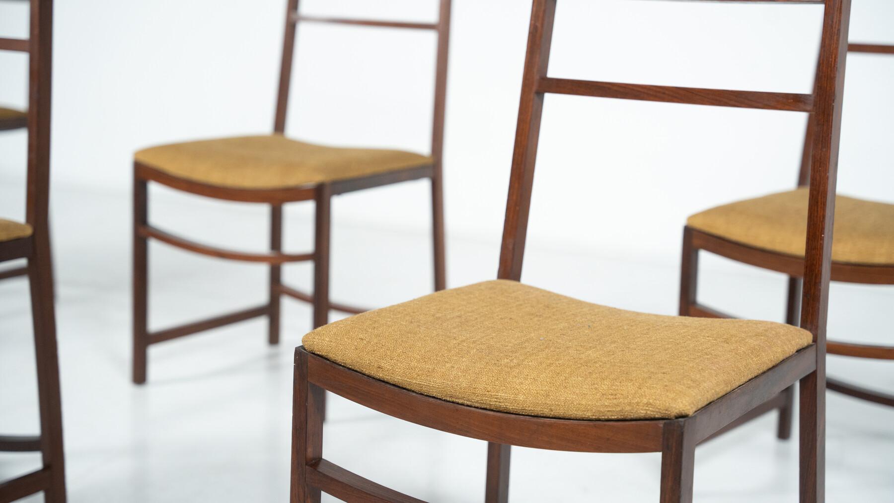 Juego de 6 sillas de comedor modernas de mediados de siglo de Renato Venturi para MIM, años 50 en venta 2