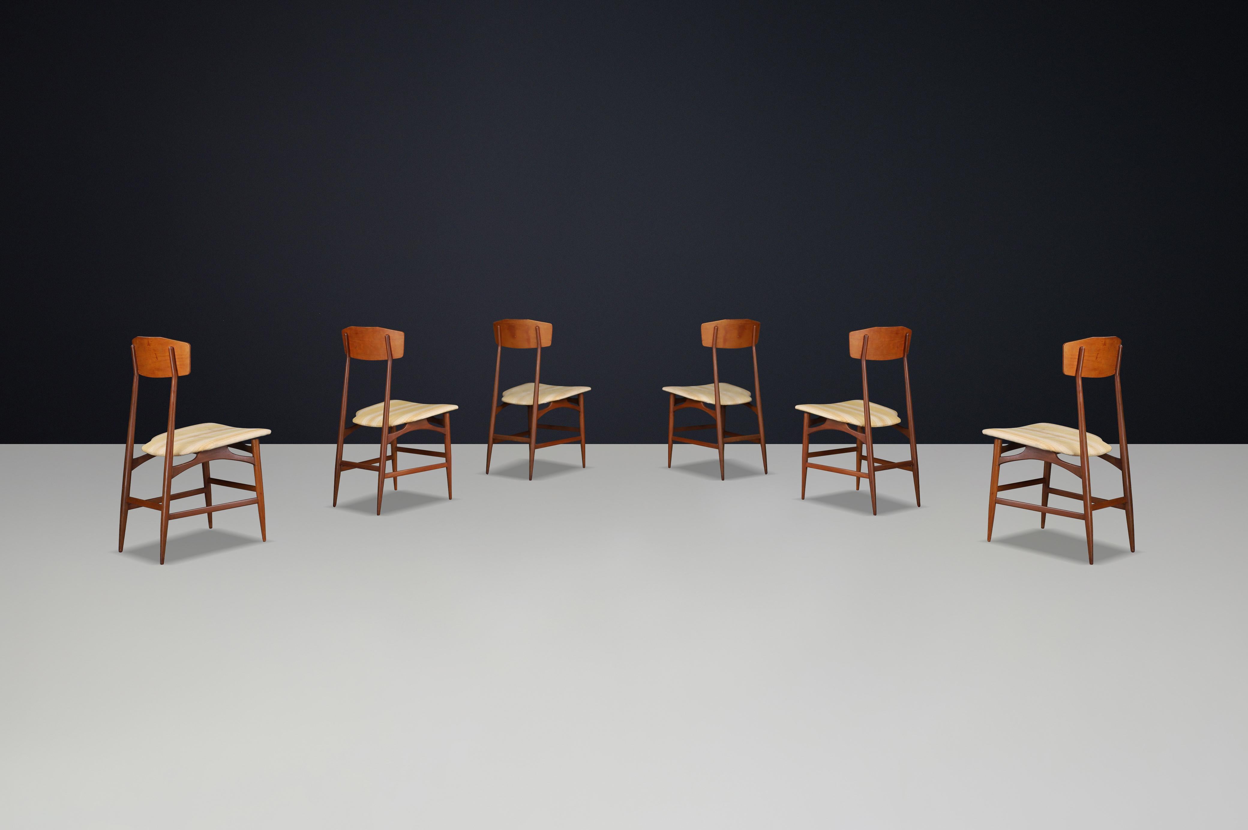 Ensemble de 6 chaises de salle à manger modernes du milieu du siècle par Silvio Cavatorta, Italie, années 1950 Bon état - En vente à Almelo, NL
