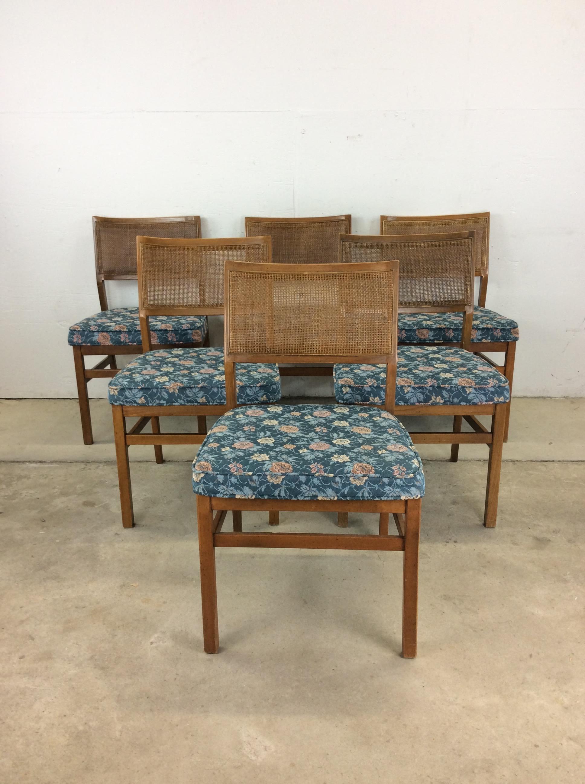 Mid-Century Modern Ensemble de 6 chaises de salle à manger Modernity à dossier canné en vente