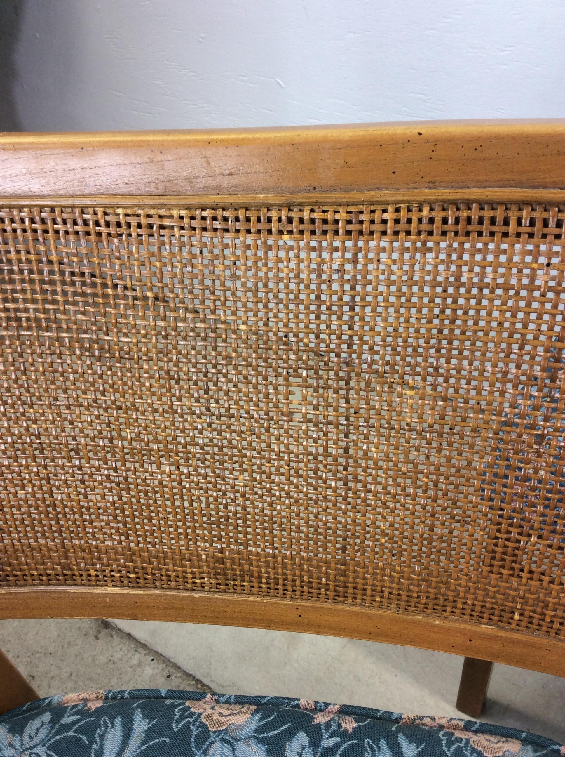 Tissu d'ameublement Ensemble de 6 chaises de salle à manger Modernity à dossier canné en vente