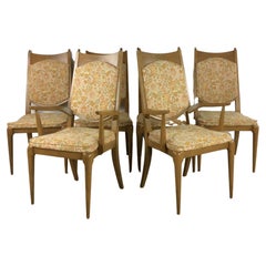 Set of 6 Mid-Century Modern Dining Chairs with Vintage Upholstery