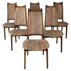Satz von 6 modernen Esszimmerstühlen aus der Mitte des Jahrhunderts mit Vintage-Polsterung