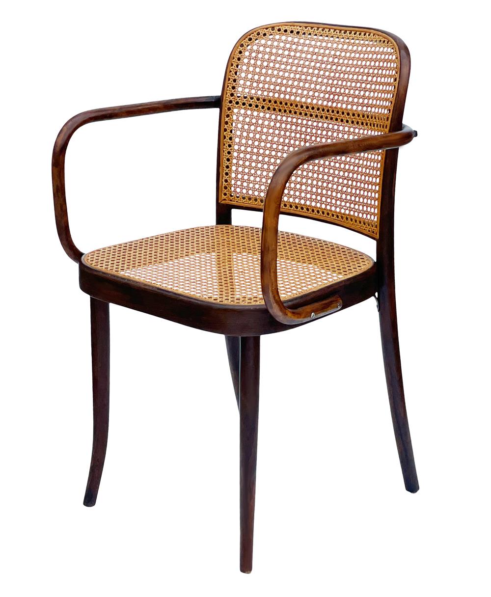 Mid-20th Century Set of 6 Mid-Century Modern Dining Prague Chairs by Josef Hoffmann Cane & Wood