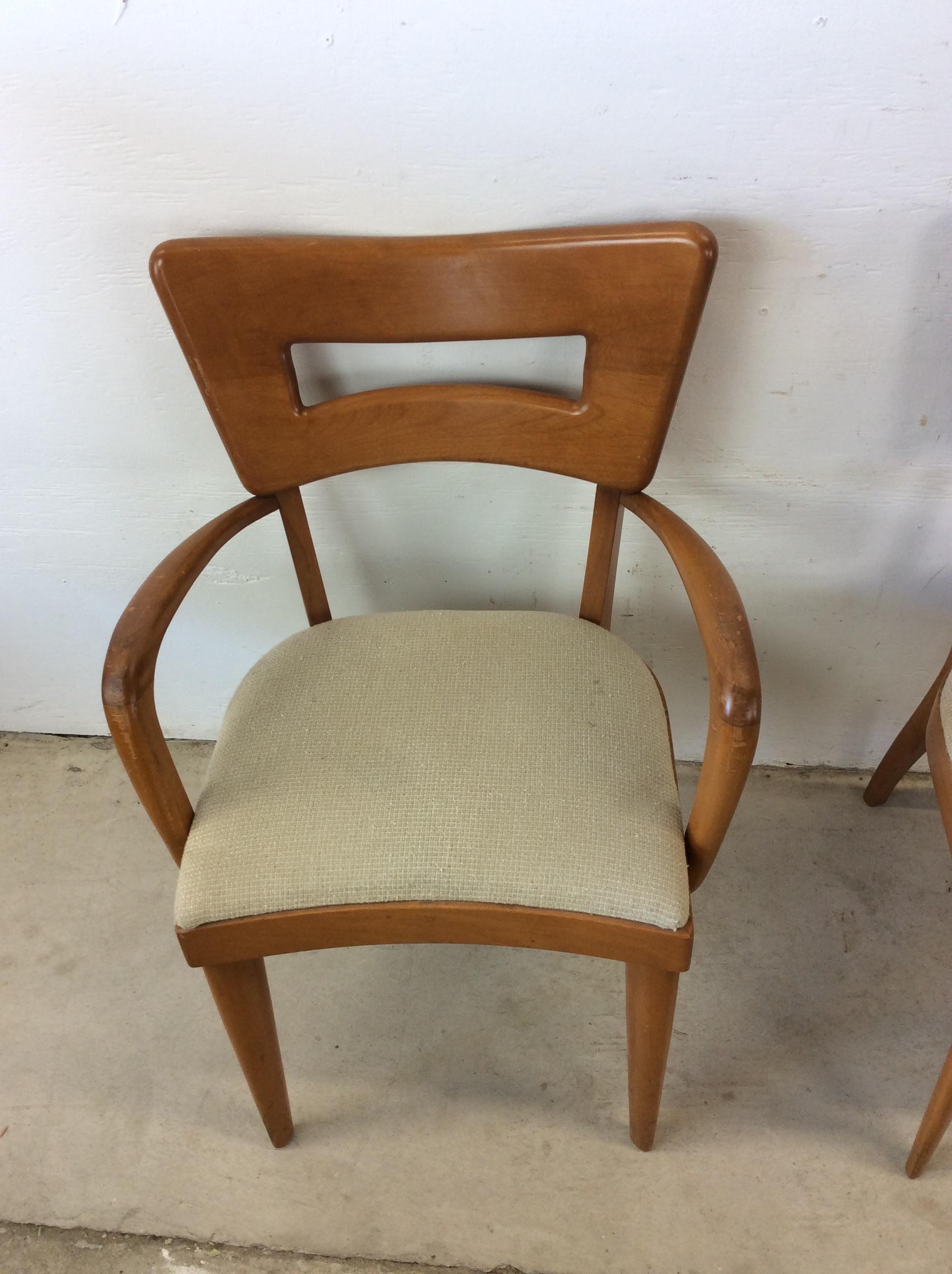 Ensemble de 6 chaises de salle à manger de style moderne du milieu du siècle par Heywood Wakefield en vente 13