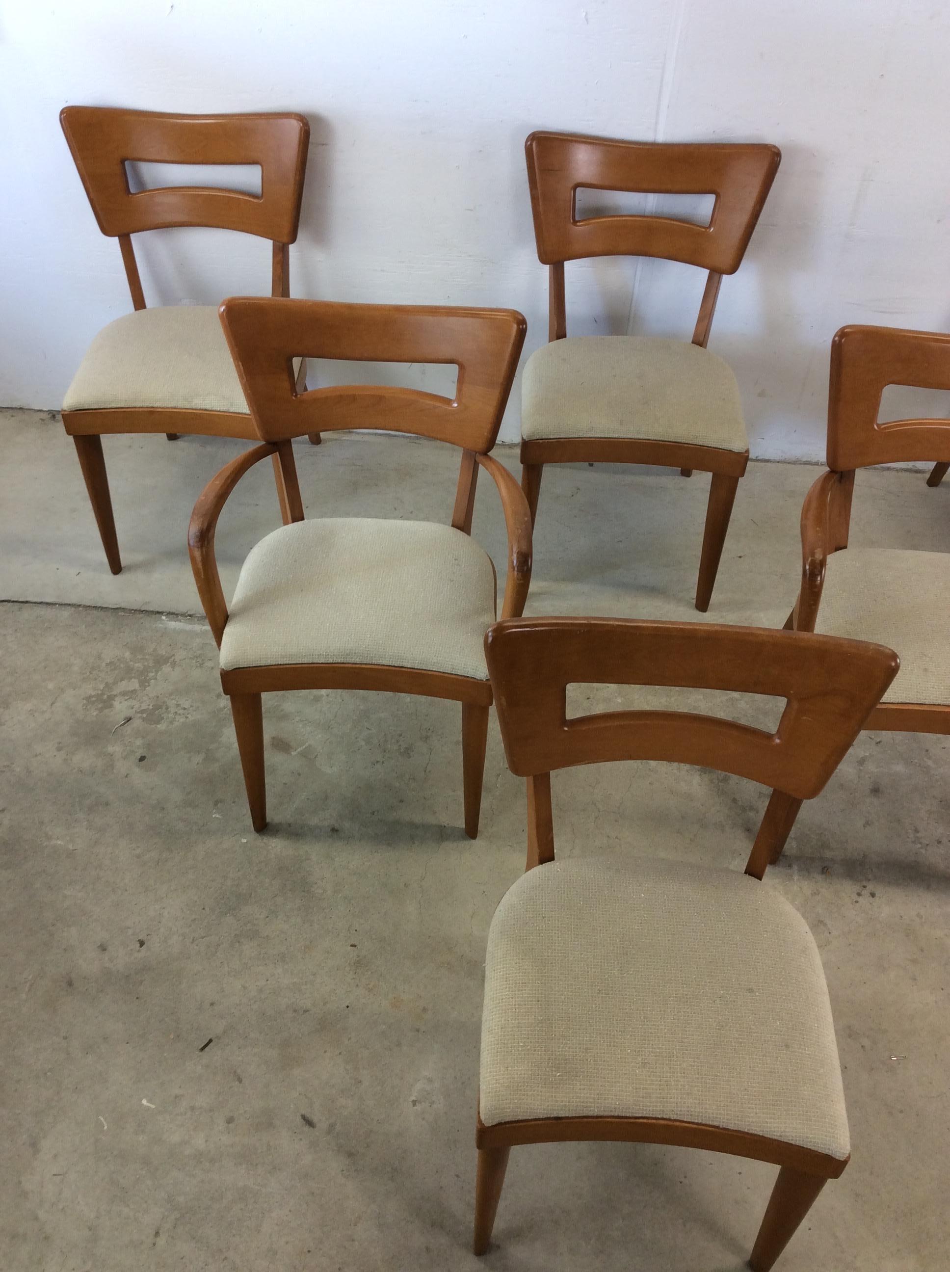 Mid-Century Modern Ensemble de 6 chaises de salle à manger de style moderne du milieu du siècle par Heywood Wakefield en vente