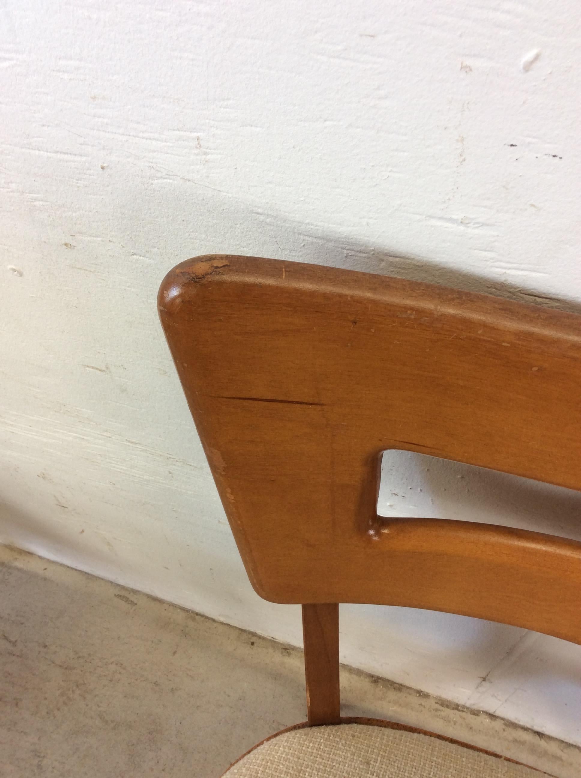 Tissu d'ameublement Ensemble de 6 chaises de salle à manger de style moderne du milieu du siècle par Heywood Wakefield en vente