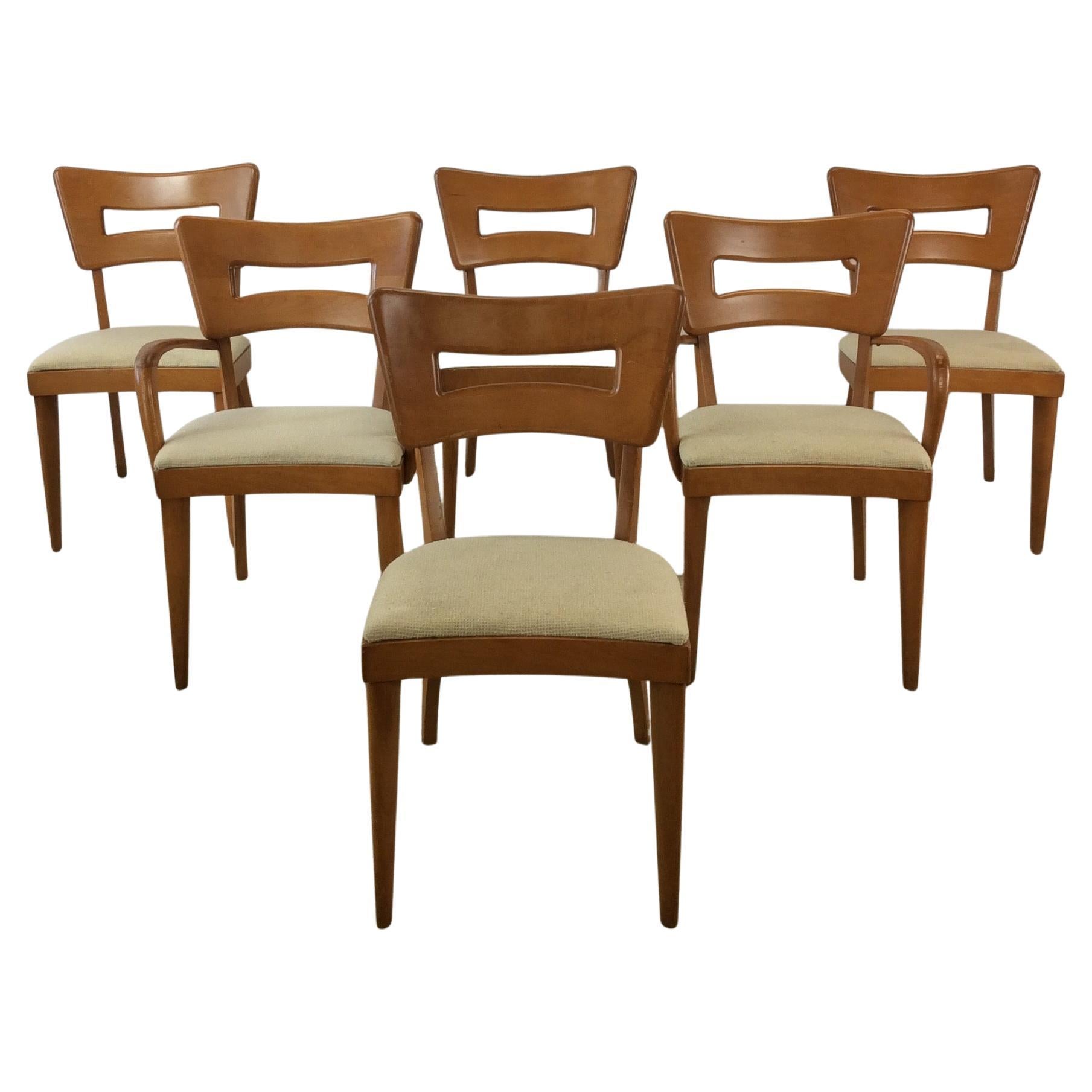Set of 6 Mid Century Modern Dining Room Chairs by Heywood Wakefield