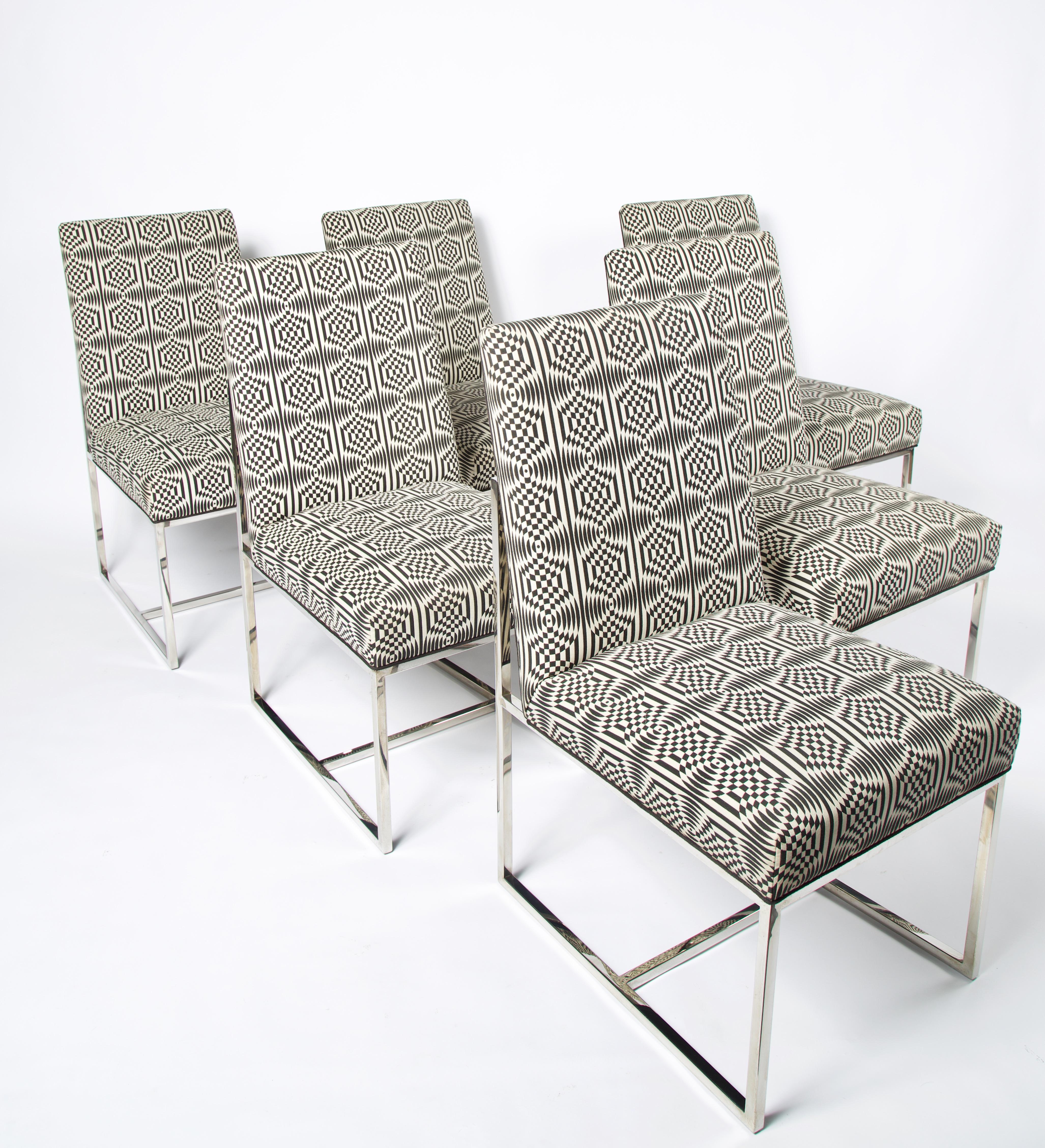 20th Century Set of 6 Mid-Century Modern Dinning Chairs in The Manner of Milo Baughman