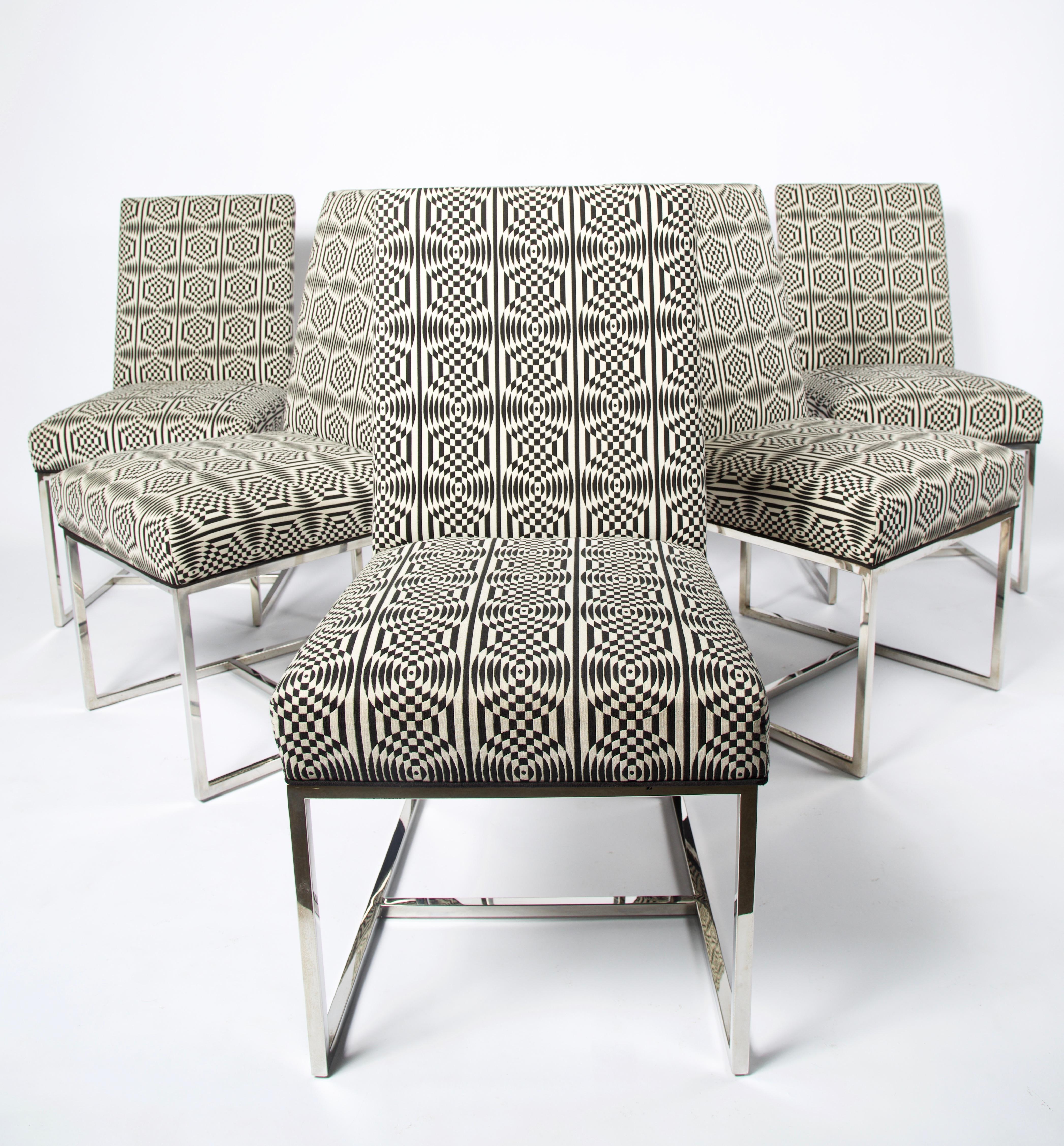 Set of 6 Mid-Century Modern Dinning Chairs in The Manner of Milo Baughman 2