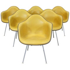 Set of 6 Mid-Century Modern Eames for Herman Miller Dax Shell Armchairs