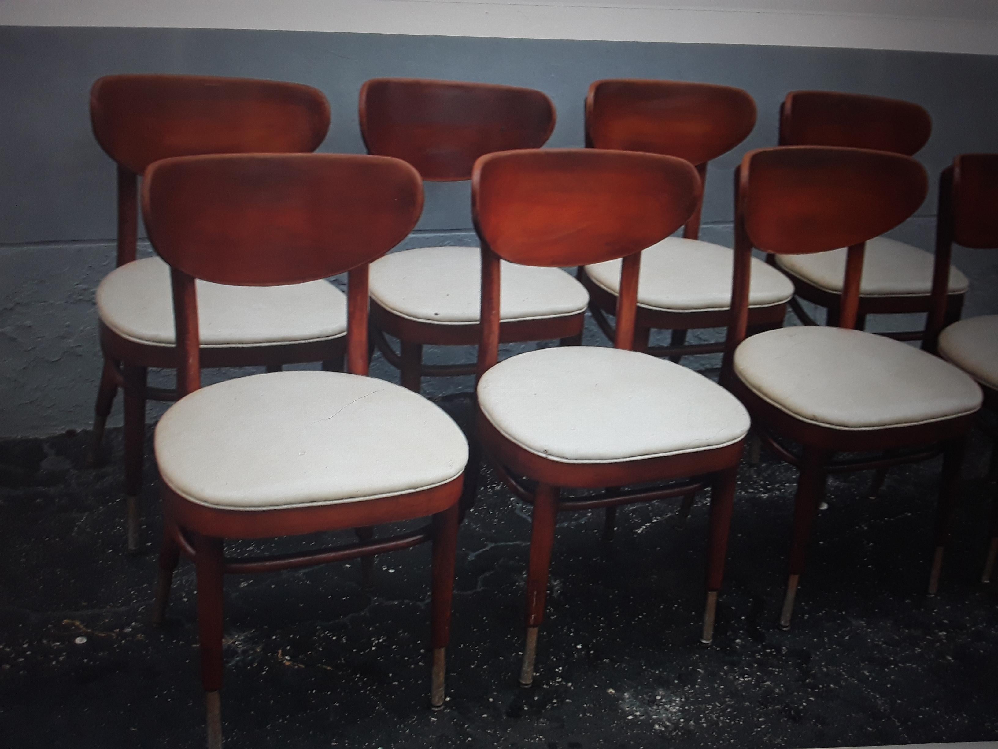 Ensemble de 6 chaises de salle à manger en bois courbé de style « George Jetson », mi-siècle moderne en vente 3