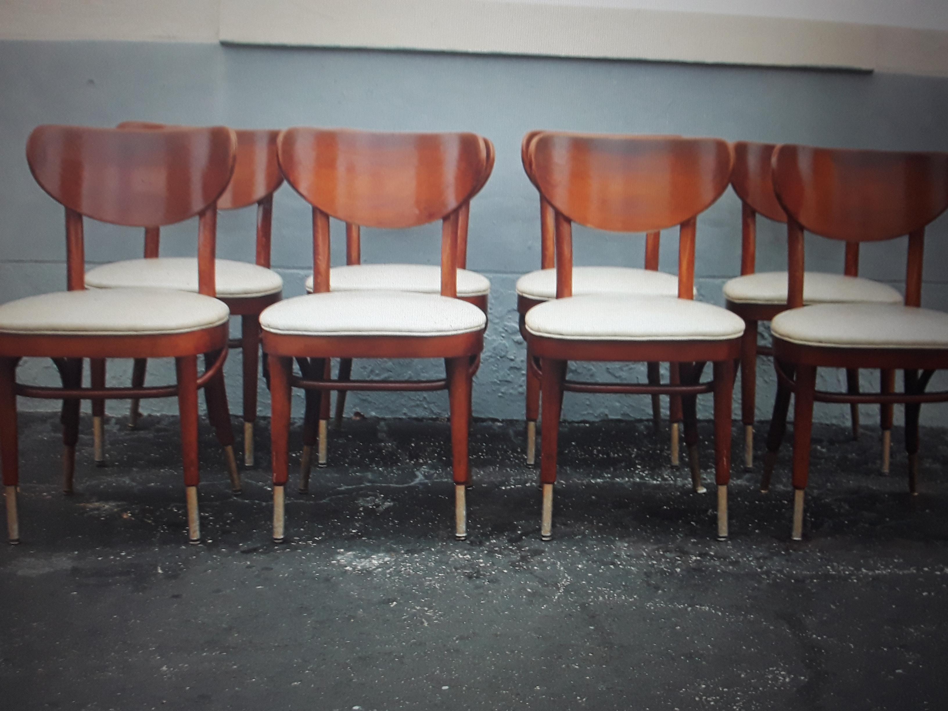 Ensemble de 6 chaises de salle à manger en bois courbé de style « George Jetson », mi-siècle moderne en vente 4