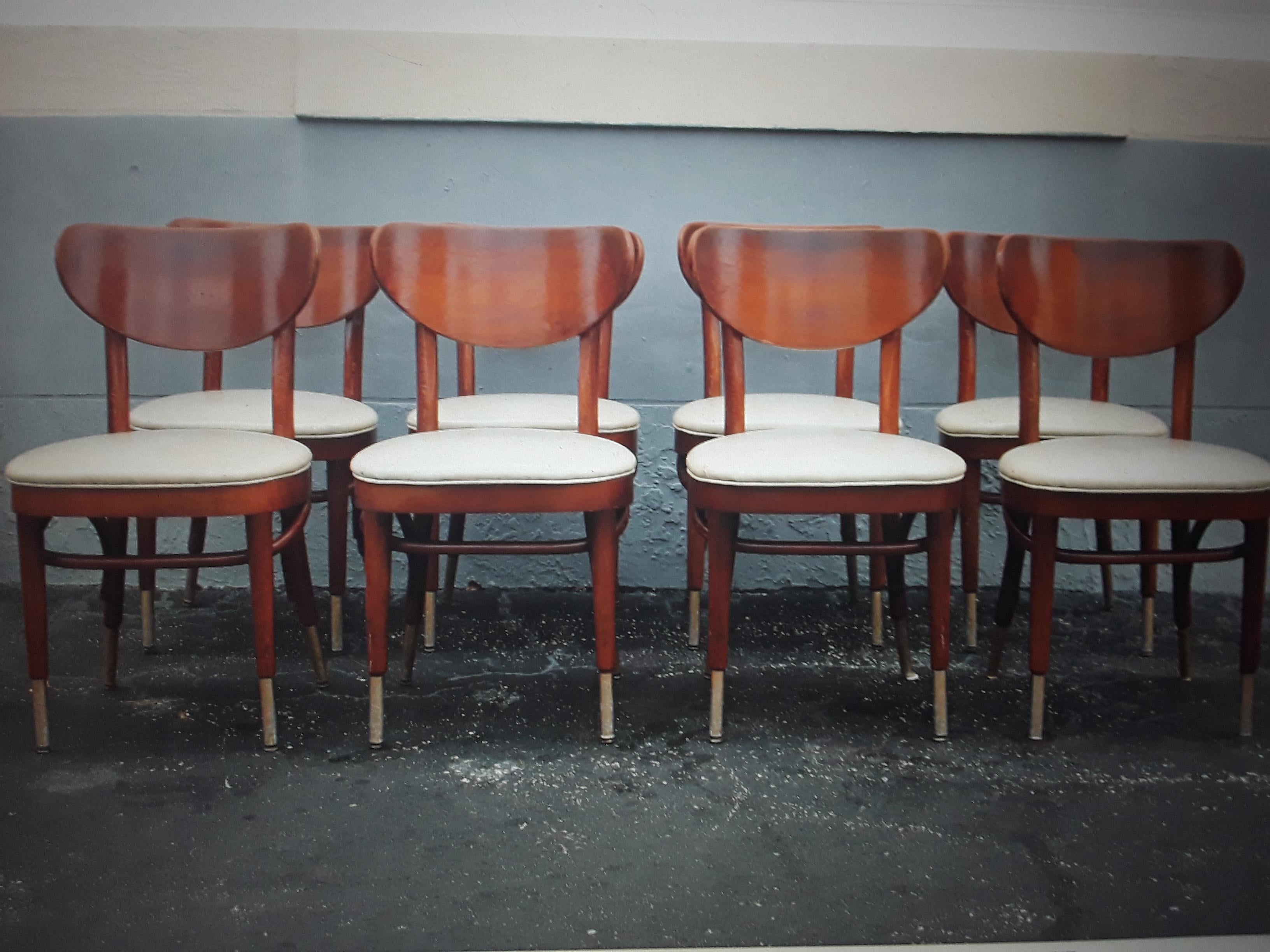 Ensemble de 6 chaises de salle à manger en bois courbé de style « George Jetson », mi-siècle moderne en vente 5