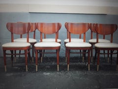 Set of 6 Mid Century Modern "George Jetson" style Bent Wood Dining Chairs