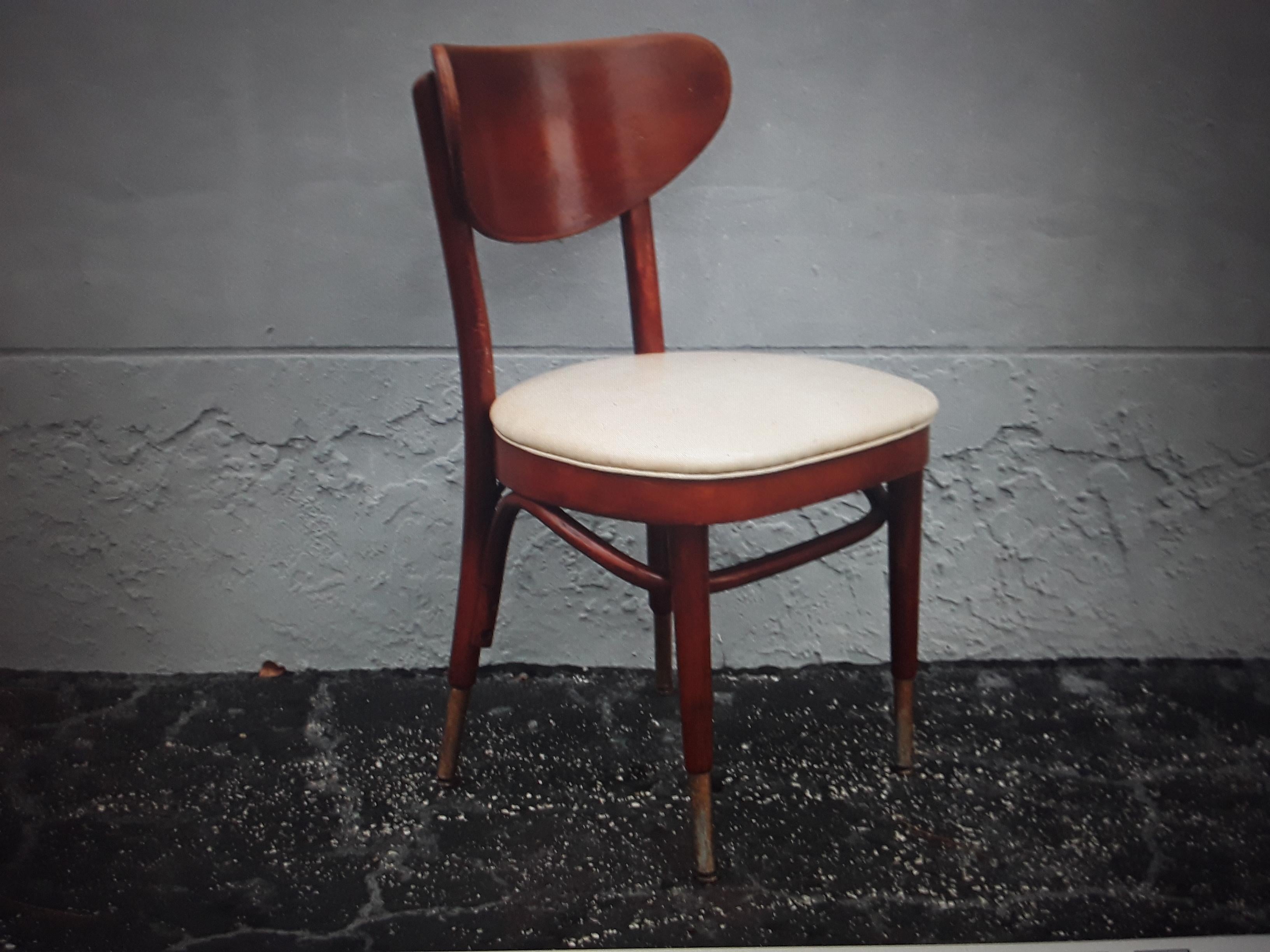 Bois Ensemble de 6 chaises de salle à manger en bois courbé de style « George Jetson », mi-siècle moderne en vente