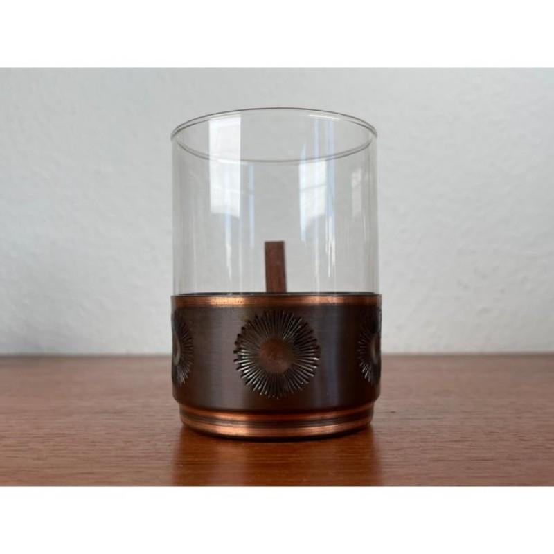 Juego de 6 Vasos de Té de Metal y Teca Alemanes Modernos de Mediados de Siglo, Años 60 en venta 7