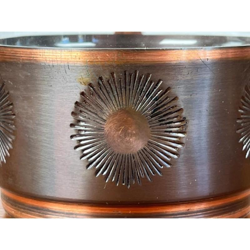 Juego de 6 Vasos de Té de Metal y Teca Alemanes Modernos de Mediados de Siglo, Años 60 siglo XX en venta