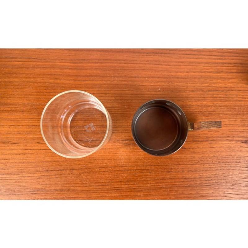 Juego de 6 Vasos de Té de Metal y Teca Alemanes Modernos de Mediados de Siglo, Años 60 en venta 2