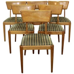 Vintage Set of 6 Mid-Century Modern Heywood-Wakefield Champagne Dining Chairs