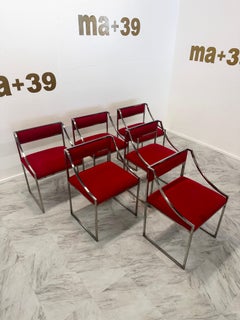 Set di 6 sedie da pranzo italiane del Mid Century Modern di Romeo Rega 1980