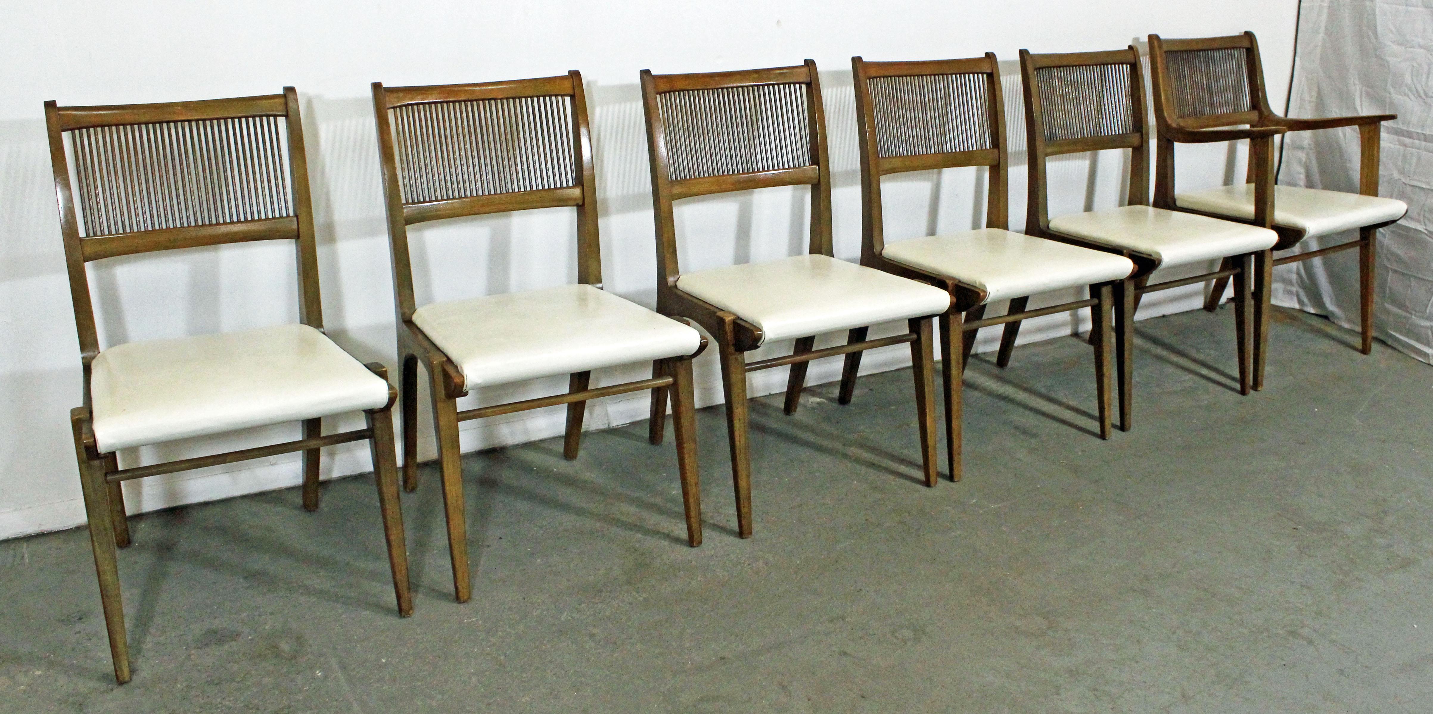 American Set of 6 Mid-Century Modern John Van Koert Drexel Profile Dining Chairs