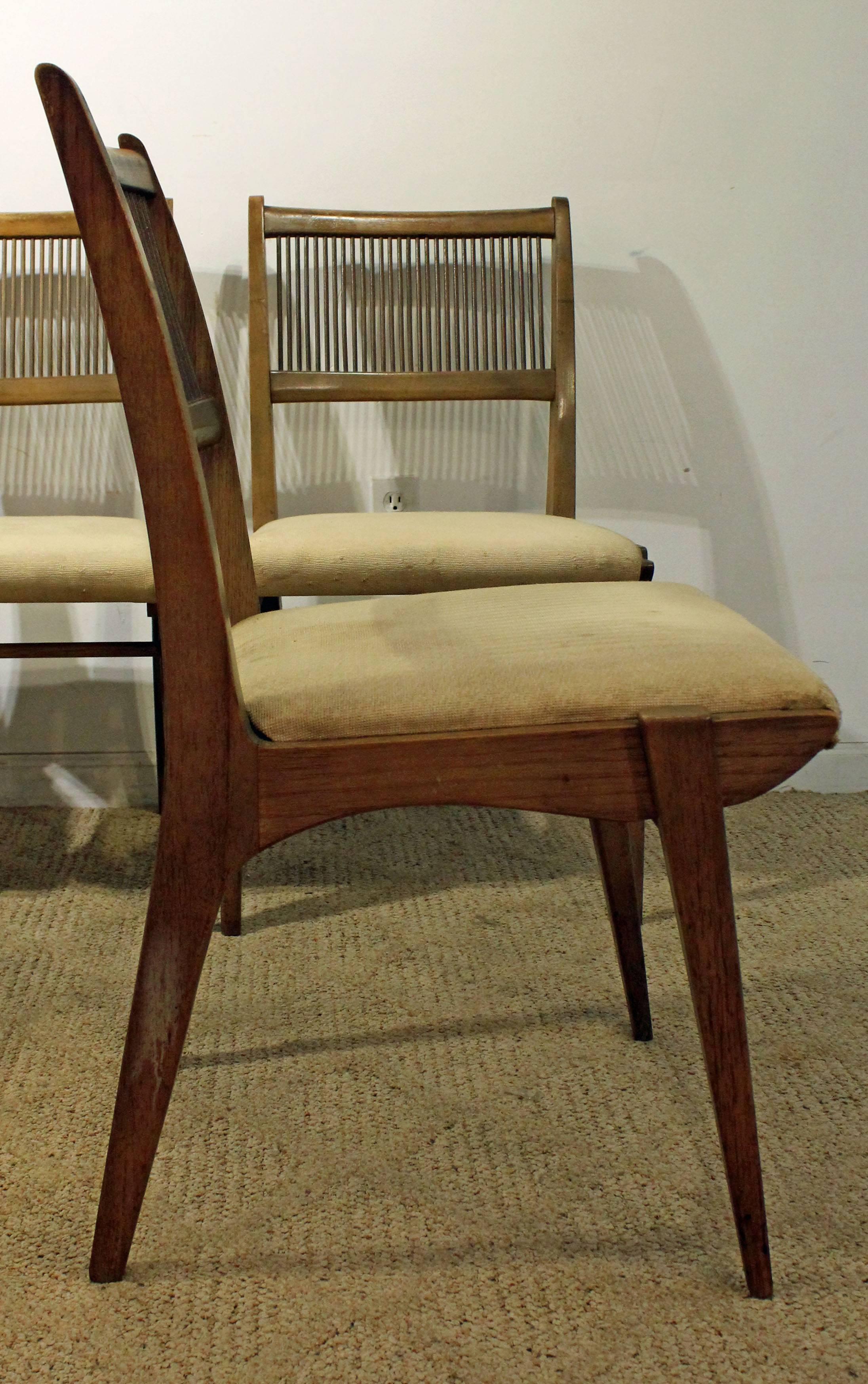 Walnut Set of Six Mid-Century Modern John Van Koert for Drexel Profile Dining Chairs