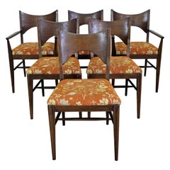 Set of 6 Mid-century Modern McCobb Style Broyhill Walnut Dining Chairs