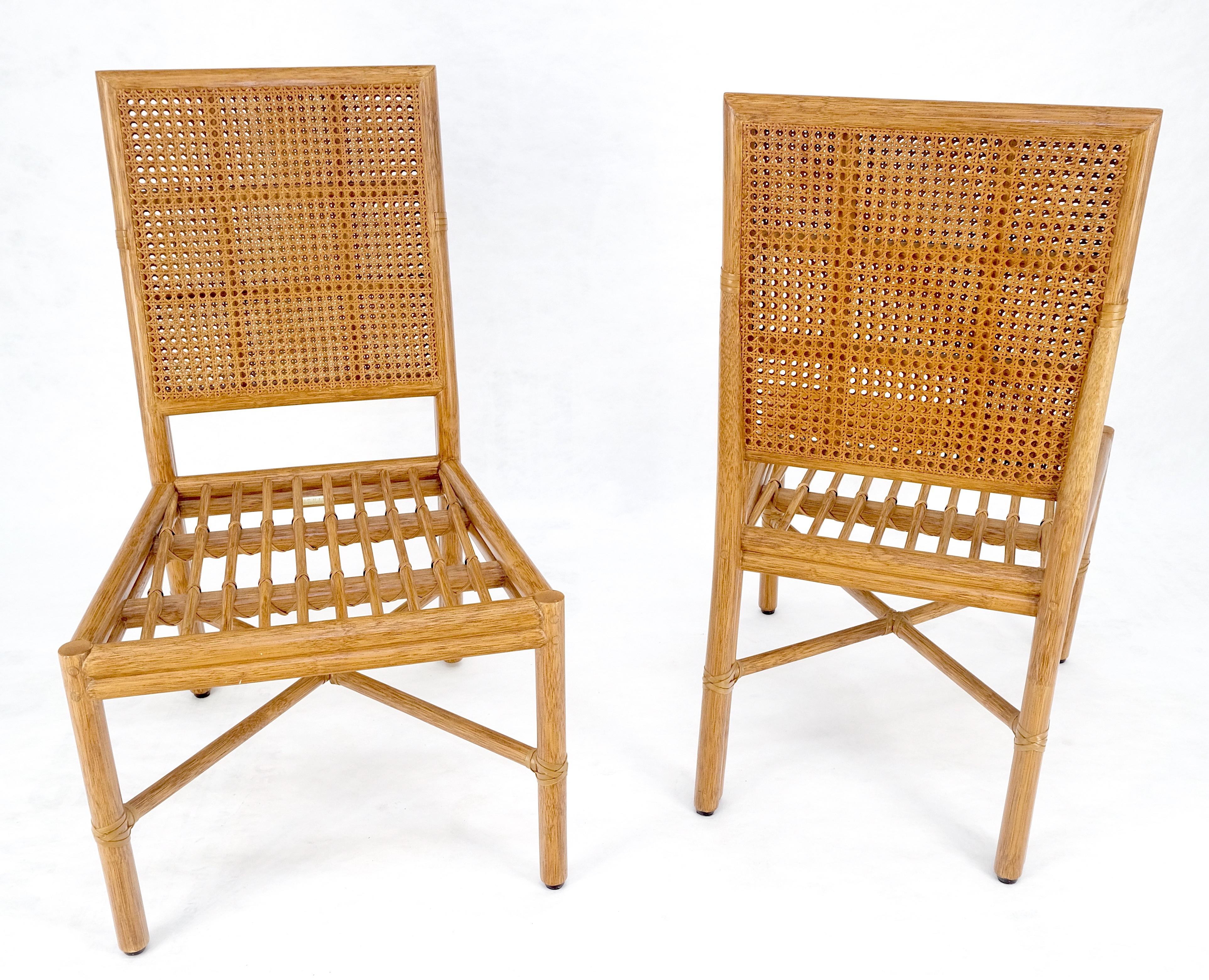 Mid-Century moderno Set di 6 sedie da pranzo in rattan McGuire Cane 7 del Mid Century Modern MINT in vendita