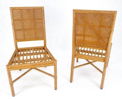Set of 6 Mid Century Modern McGuire Cane 7 Rattan Dining Chairs MINT