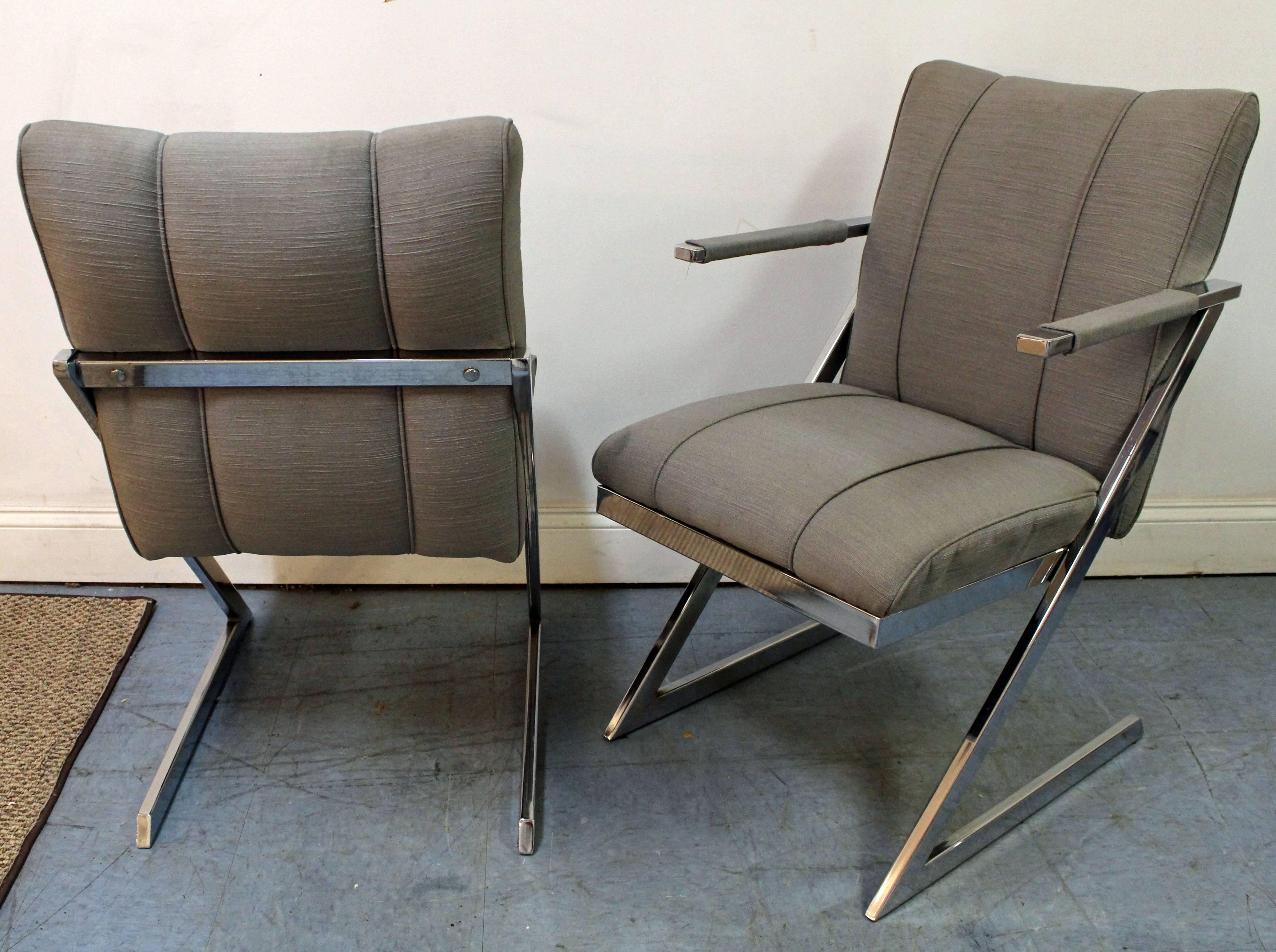 Set of 6 Mid-Century Modern DIA Z-Bar Cantilever Dining Chairs In Good Condition In Wilmington, DE