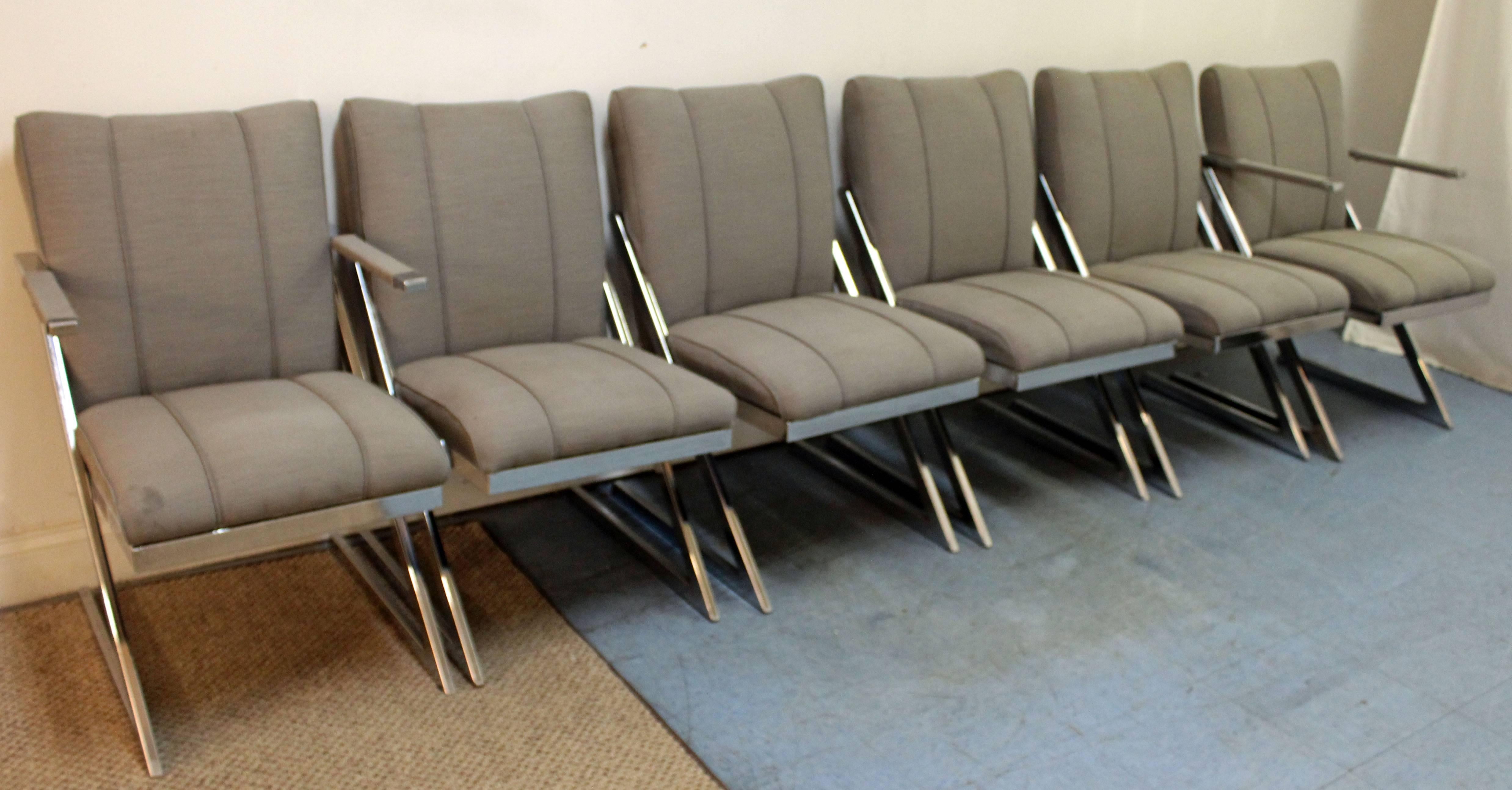 Late 20th Century Set of 6 Mid-Century Modern DIA Z-Bar Cantilever Dining Chairs