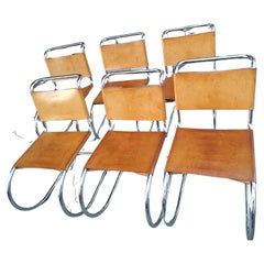 Set of 6 Mid Century Modern MR10 Dining Chairs by Ludwig Mies van der Rohe  