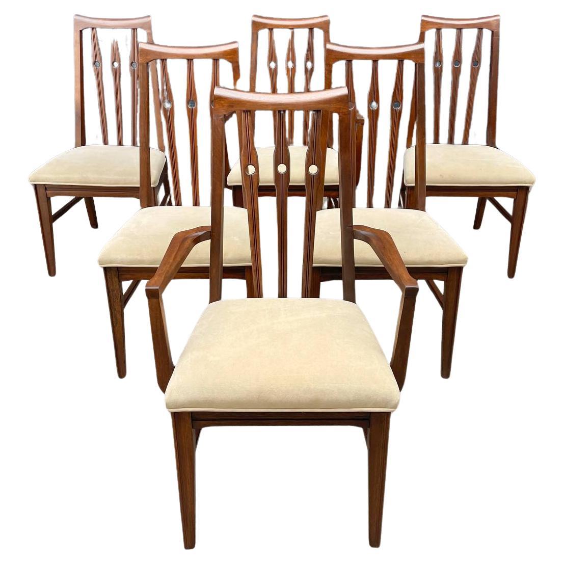 Mid-Century Modern Walnut Dining Chairs, Set of 6 at 1stDibs