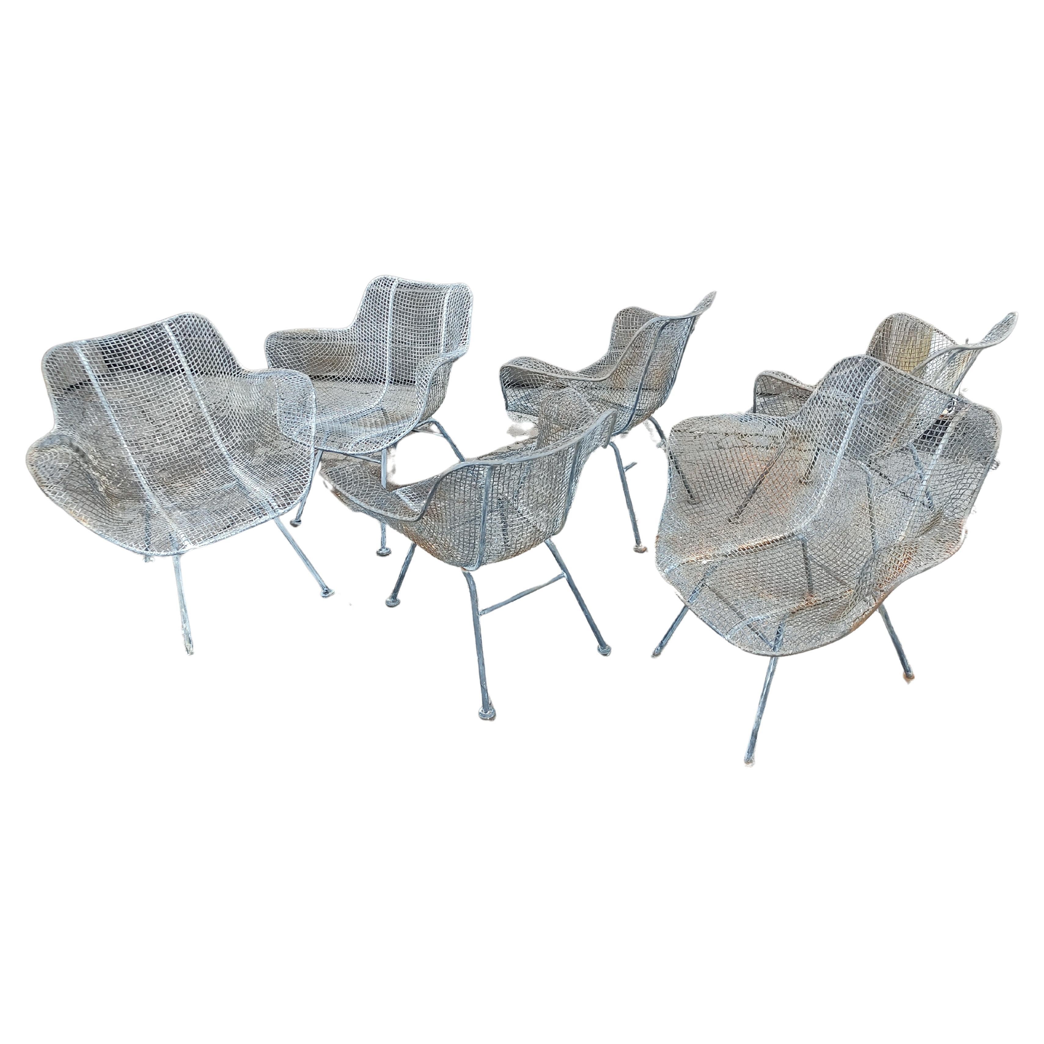 Set of 6 Mid Century Modern Sculptura Armchairs by Russell Woodard C1955 For Sale 1
