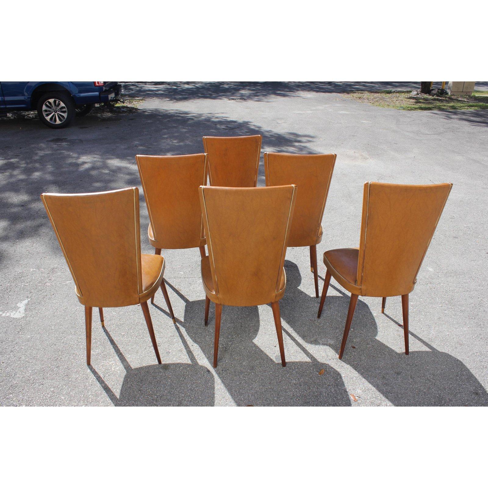 Mid-20th Century Set of 6 Mid-Century Modern Solid Mahogany Dining Chairs, 1960s