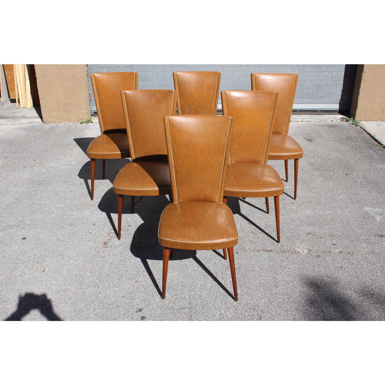 Set of 6 Mid-Century Modern Solid Mahogany Dining Chairs, 1960s 1