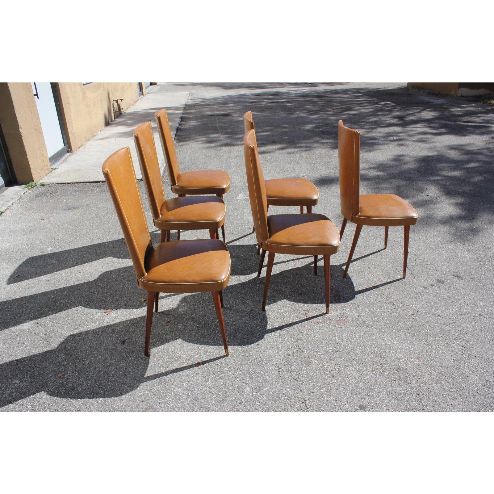 Set of 6 Mid-Century Modern Solid Mahogany Dining Chairs, 1960s 2