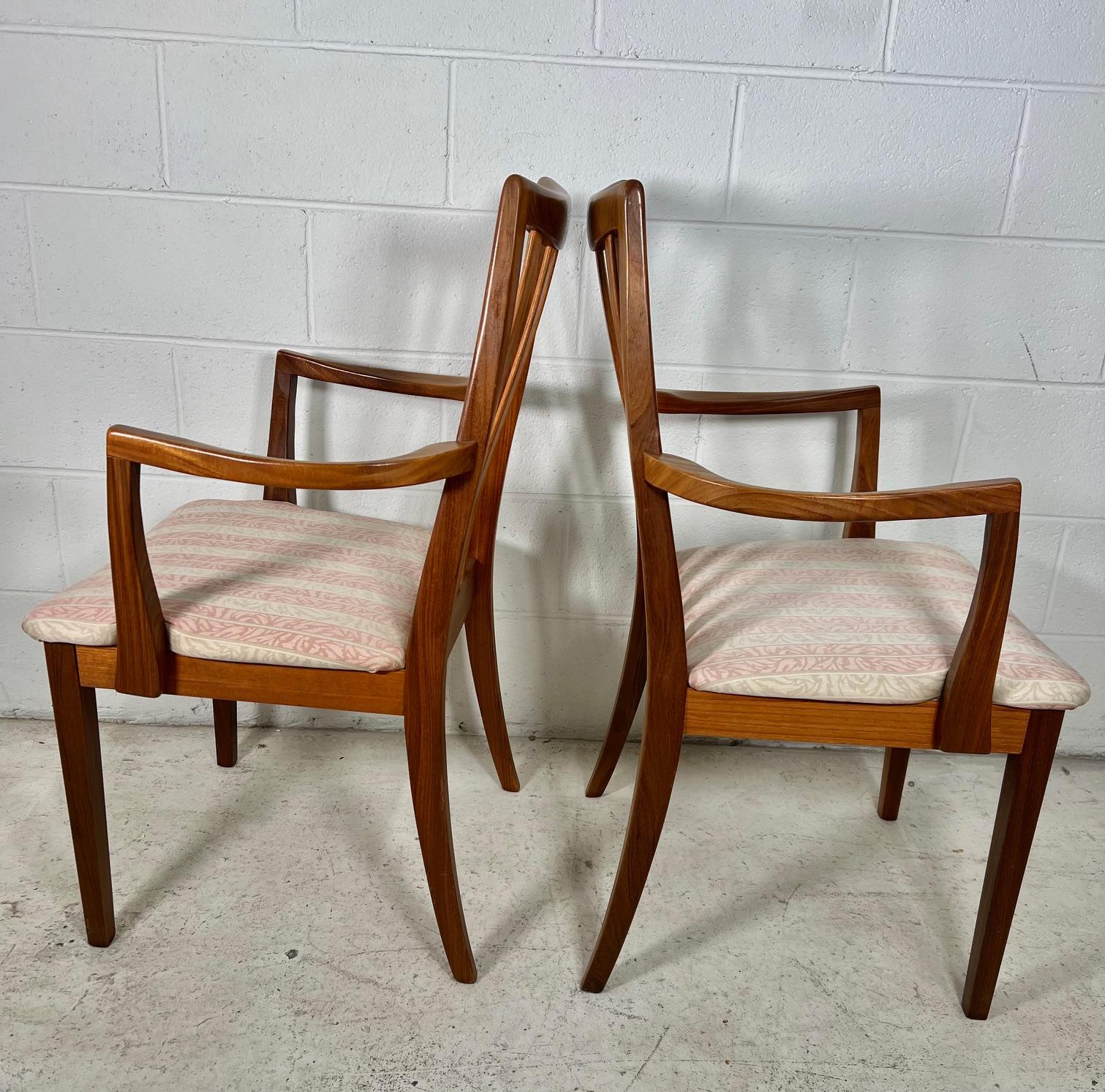 Set Of 6 Mid Century Modern Teak Chairs By G Plan Slat Back  2 With Arms 12