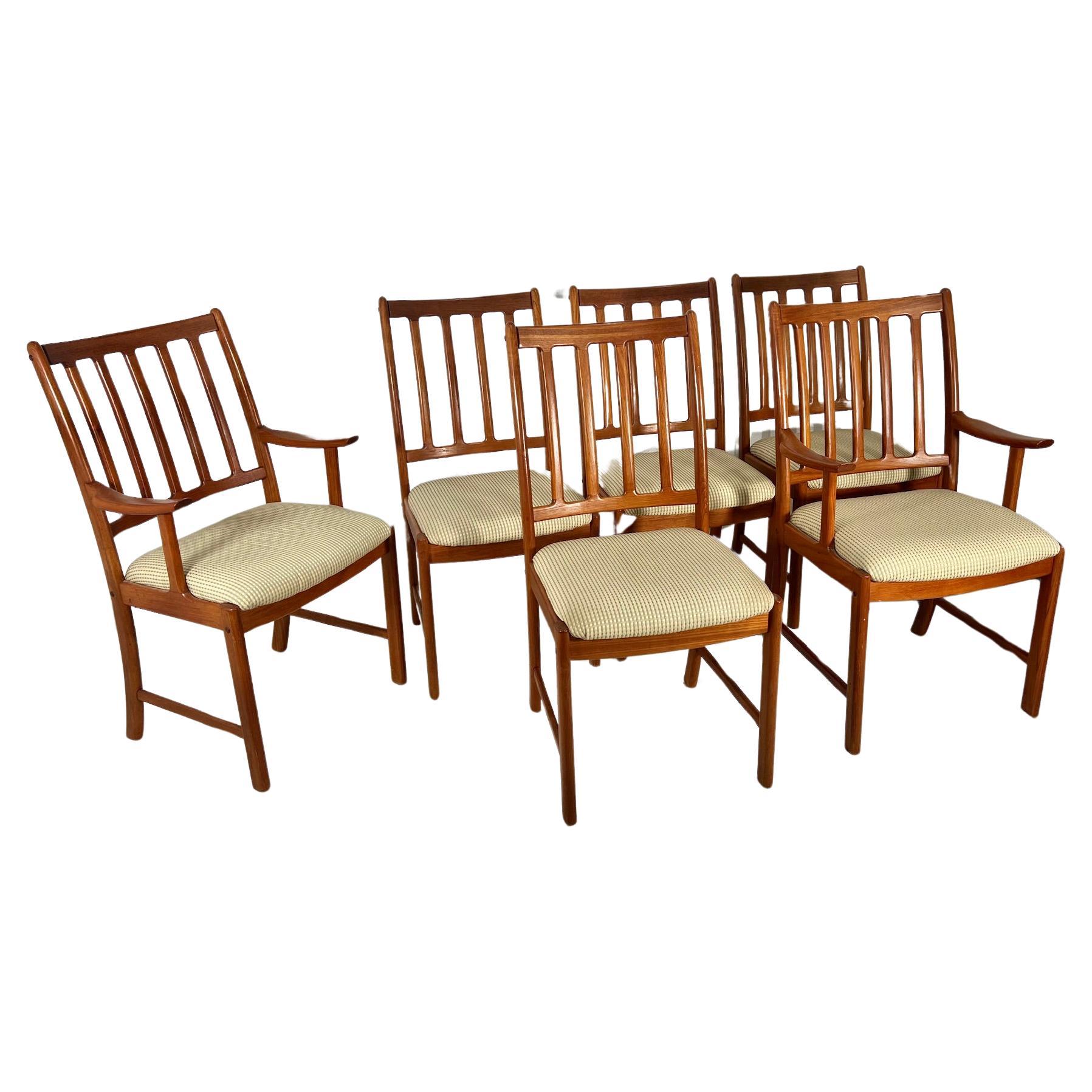 Set Of 6 Mid Century Modern Teak Chairs By Johannes Andersen For Uldum Mobler