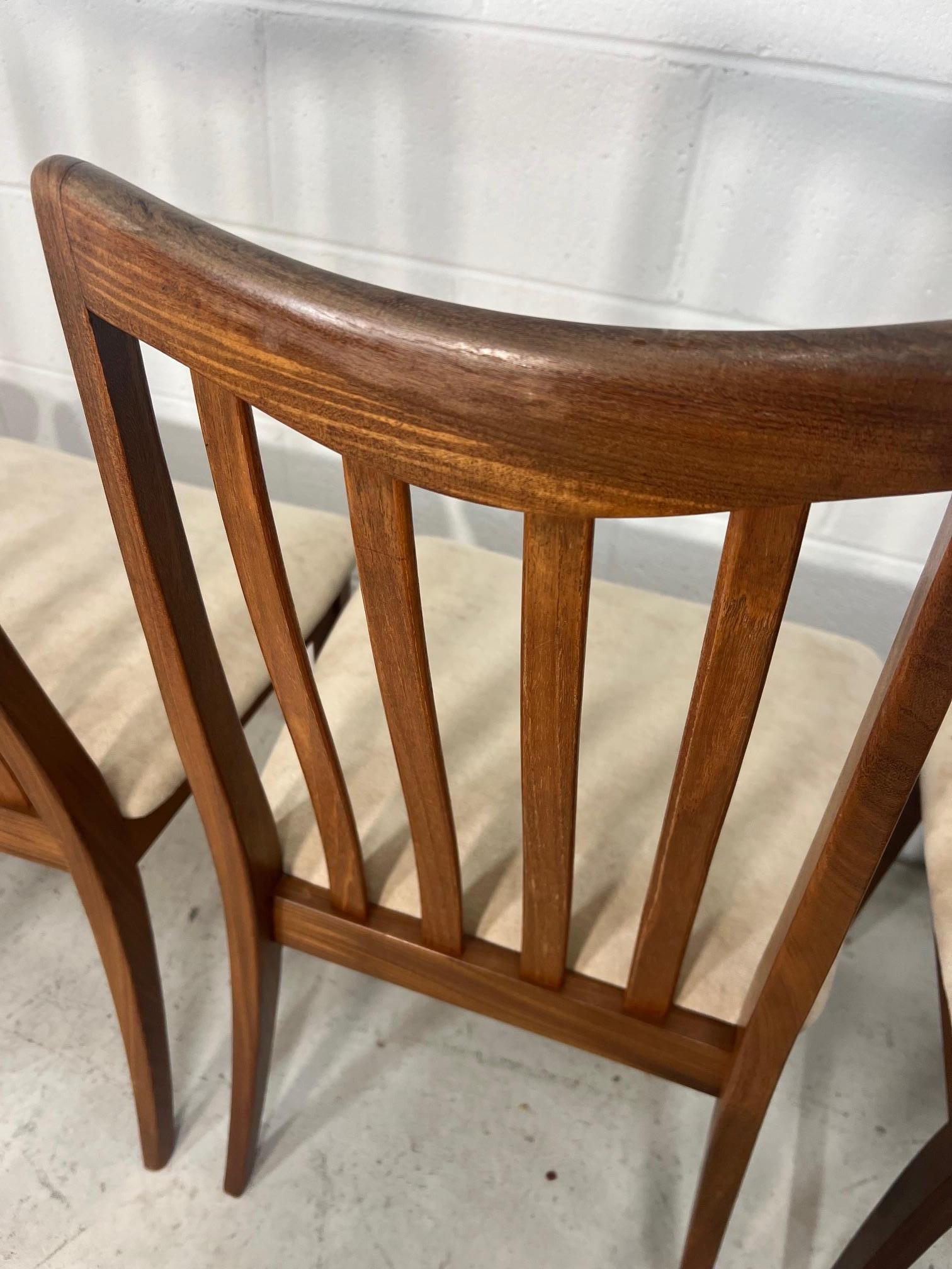 British Set Of 6 Mid Century Modern Teak Dining Chairs By G Plan Slat Back