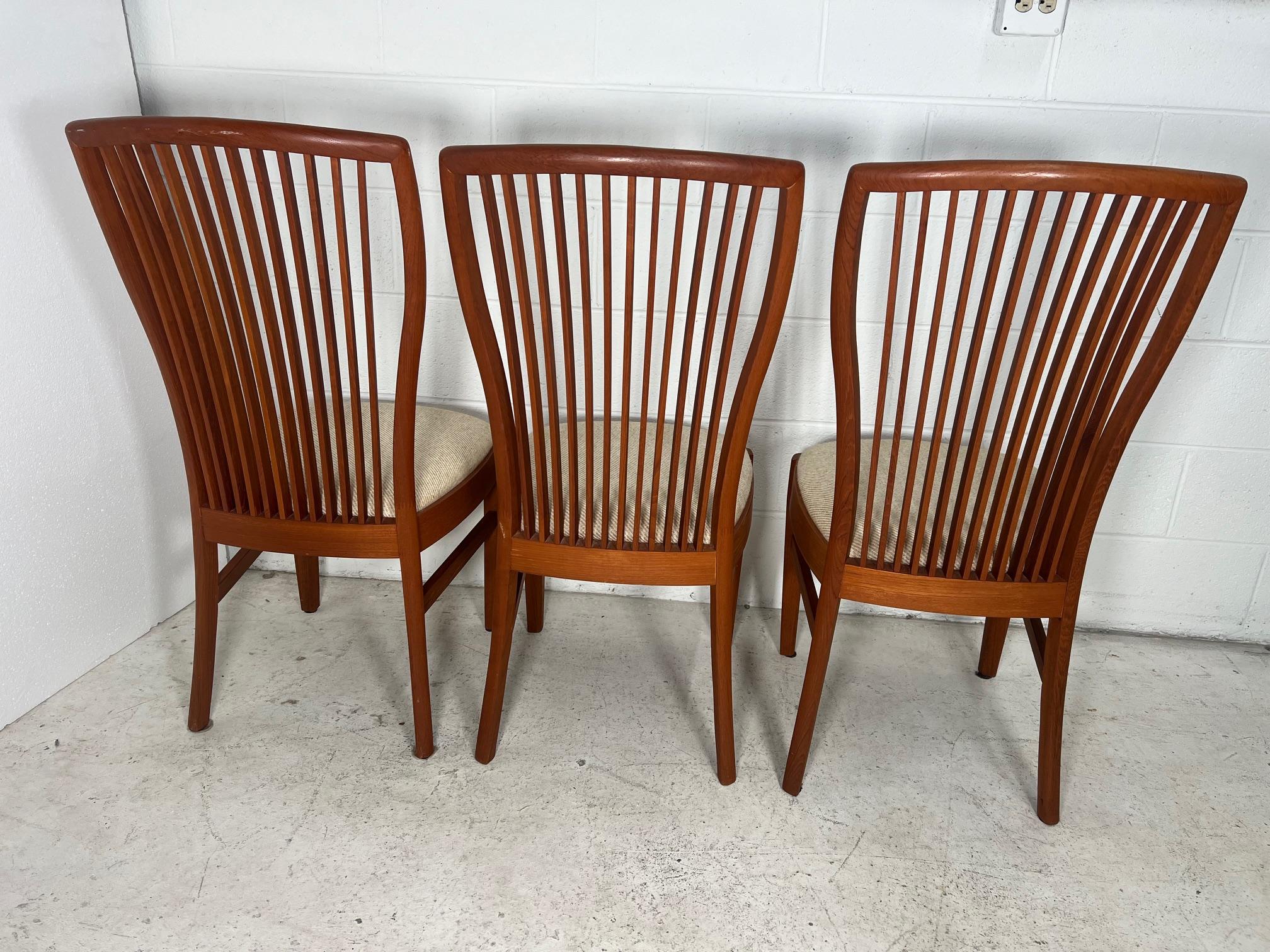 Set Of 6 Mid Century Modern Teak Dining Chairs By Sun Cabinet 1