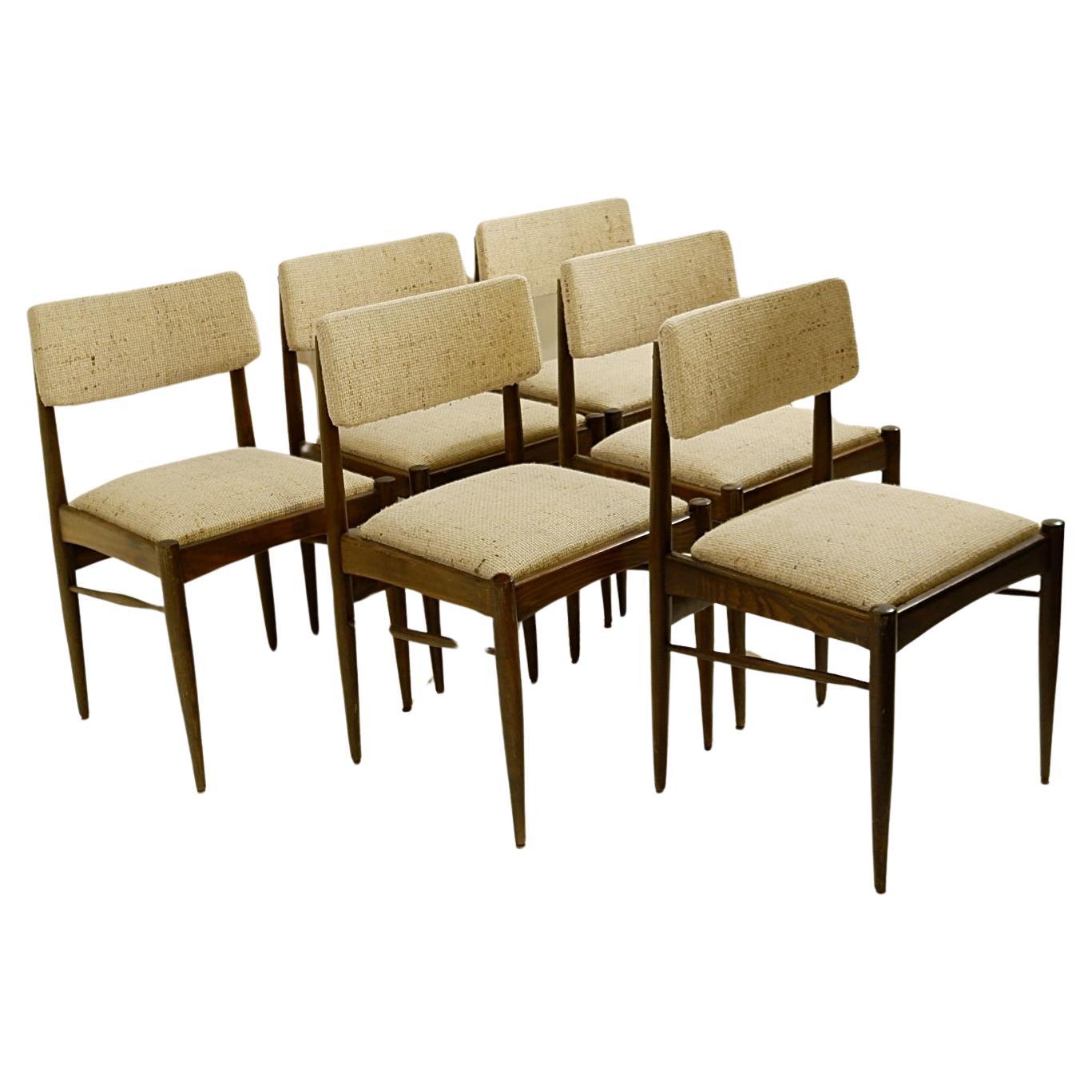 Set Of 6 Mid-century modern Vintage Dining Chairs, 1970'S