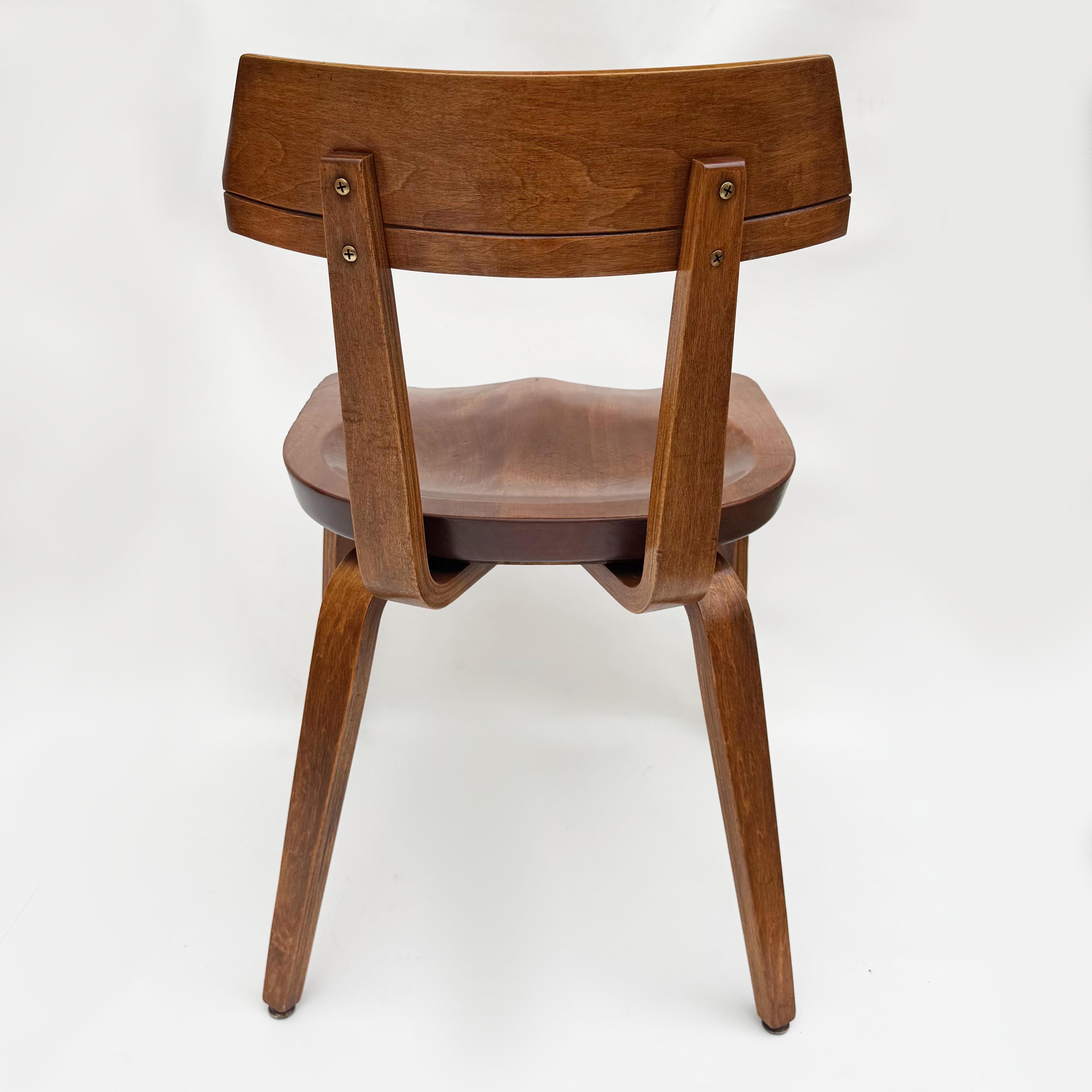 Set of 6 Mid-Century Modern W199 Bent-Wood Chairs by Walter Gropius for Thonet For Sale 3