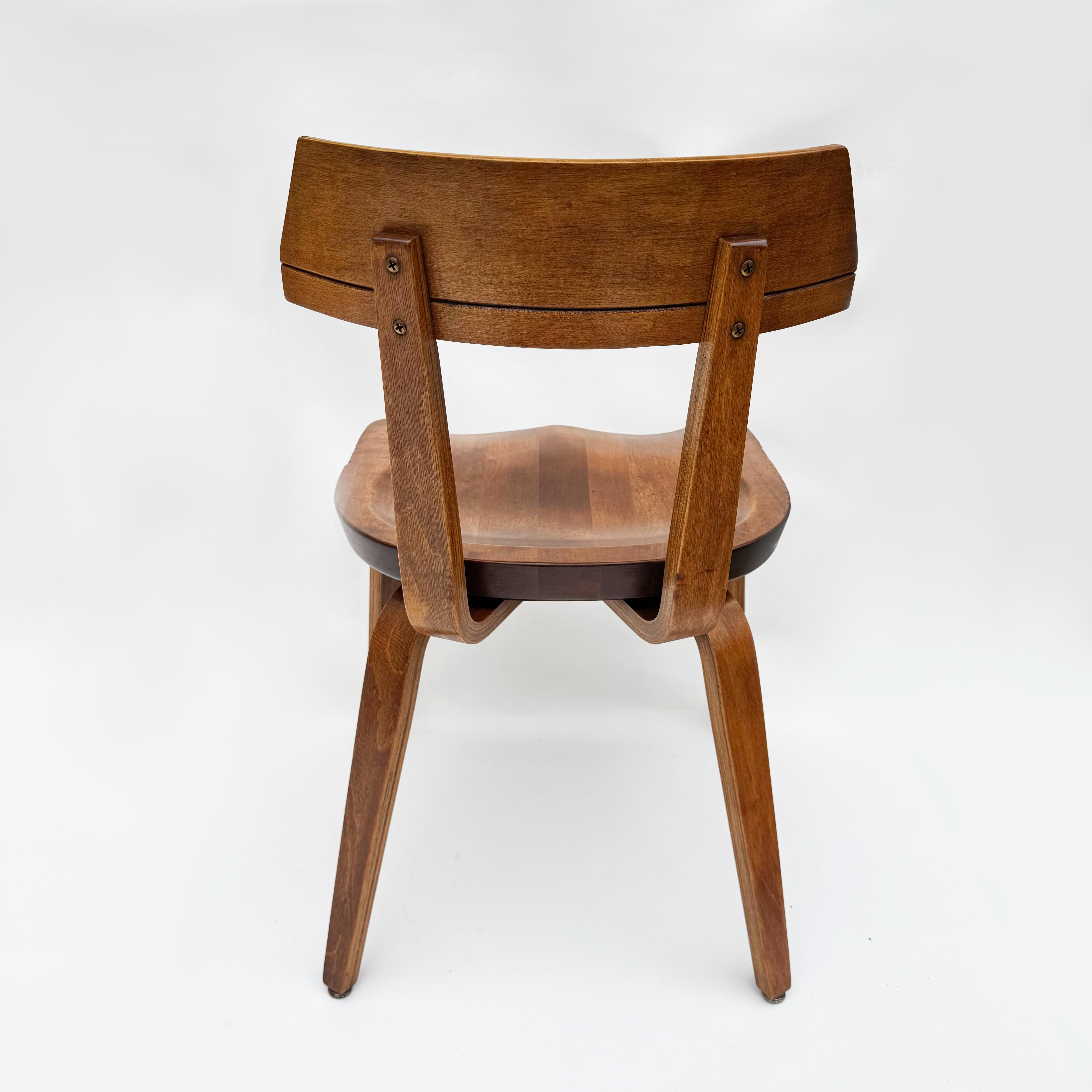 Set of 6 Mid-Century Modern W199 Bent-Wood Chairs by Walter Gropius for Thonet For Sale 11