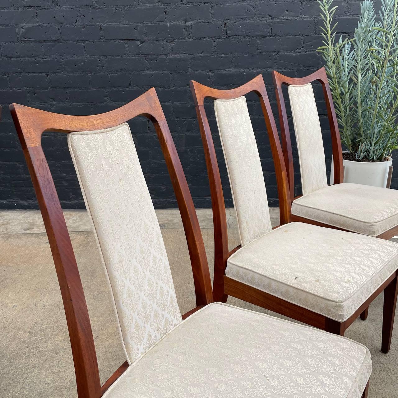 Set of 6 Mid-Century Modern Walnut Dining Chairs by John Kapel For Sale 1