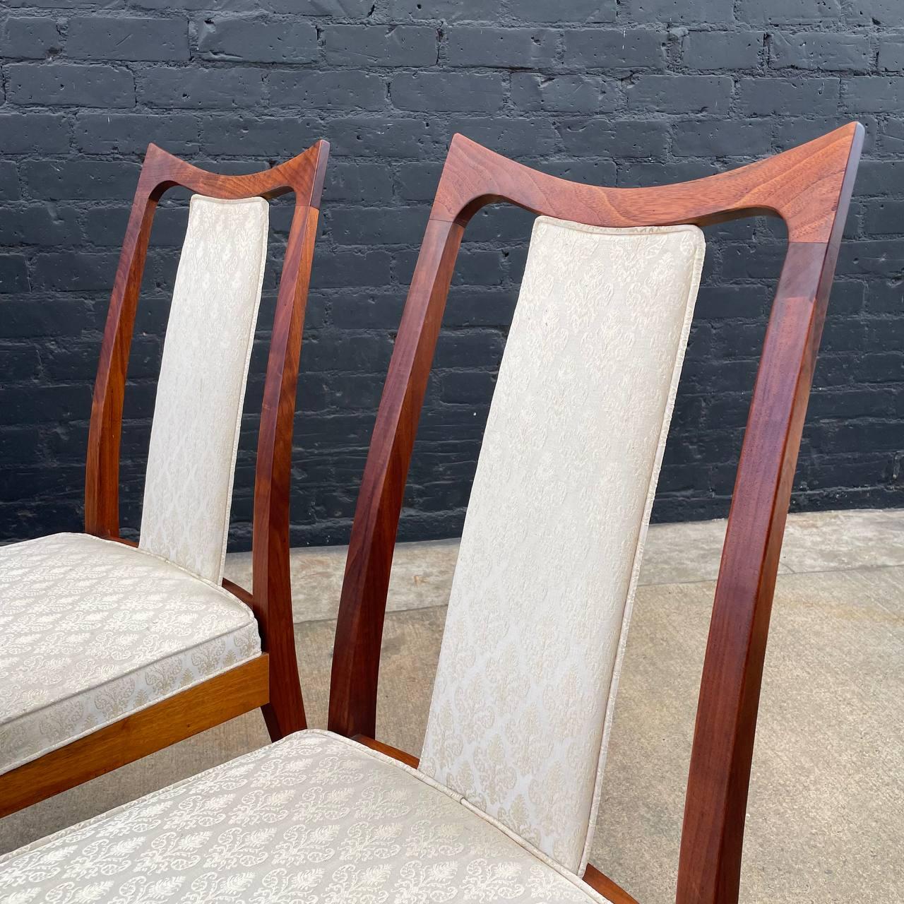 Set of 6 Mid-Century Modern Walnut Dining Chairs by John Kapel For Sale 2