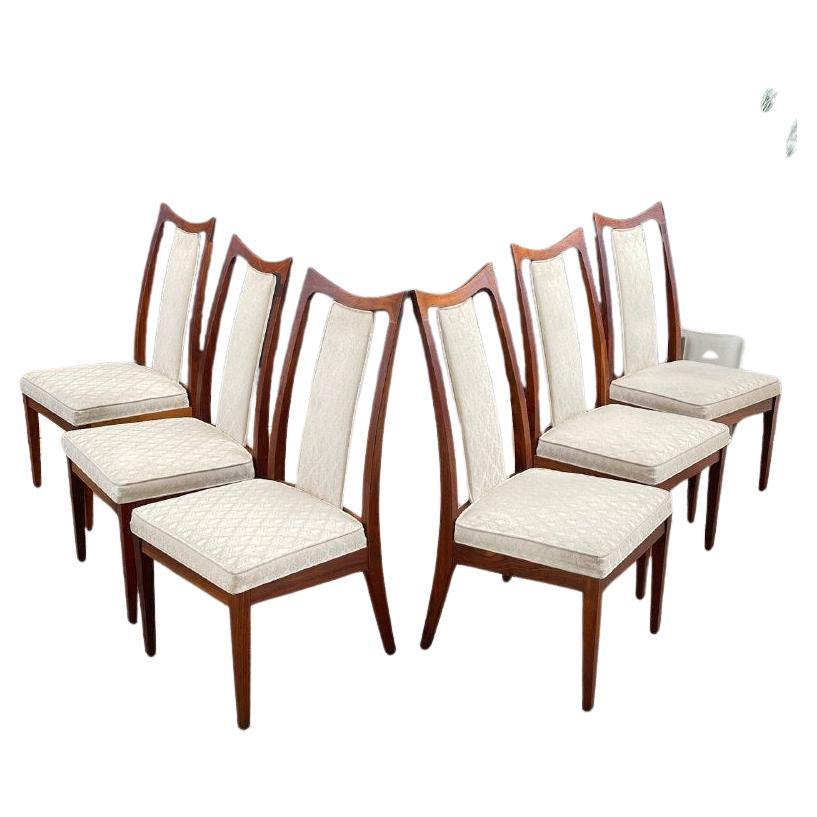 Set of 6 Mid-Century Modern Walnut Dining Chairs by John Kapel For Sale