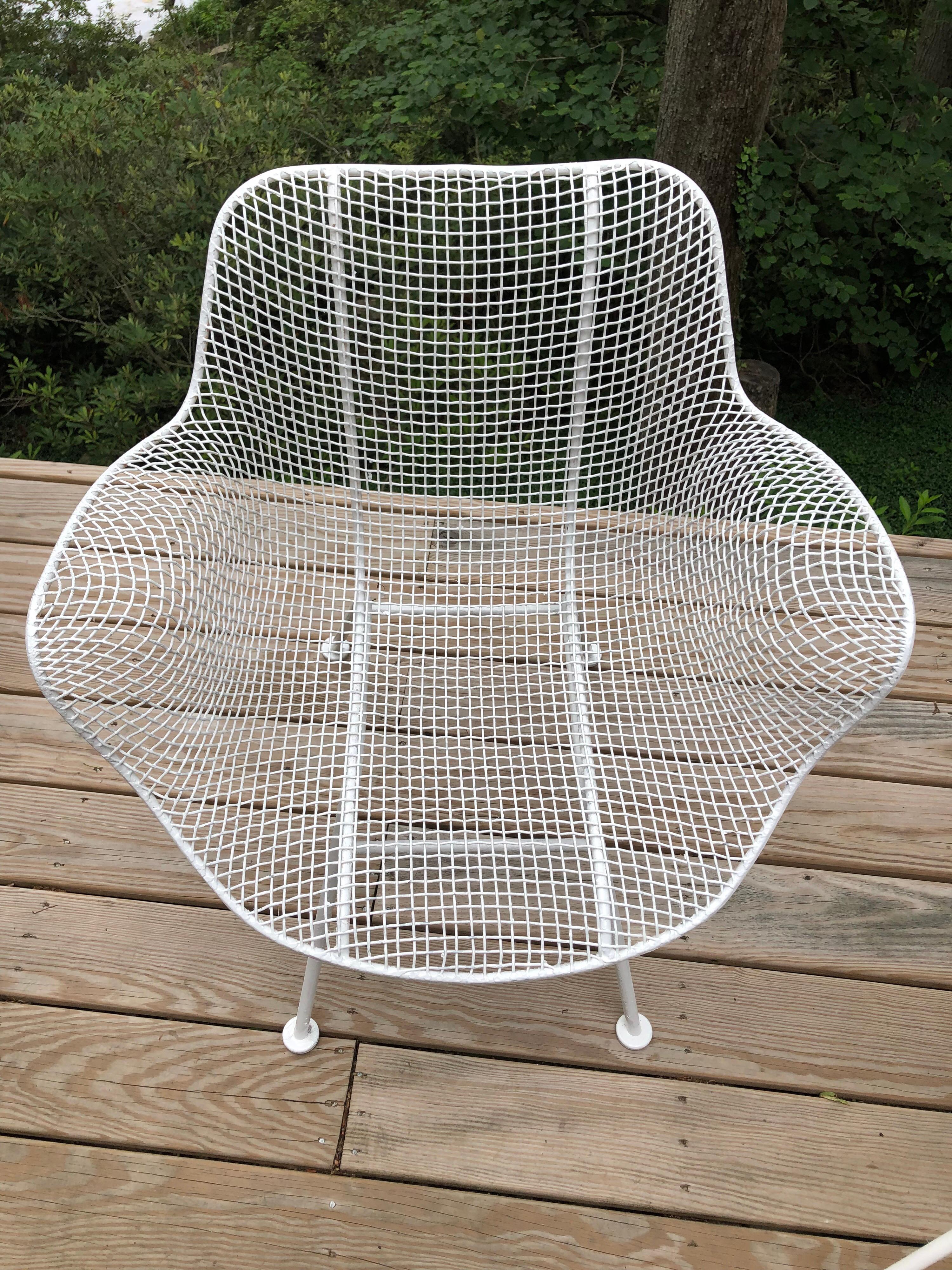 American Set of 6 Mid-Century Modern Wire Mesh Sculptura Dining Chairs by Russell Woodard
