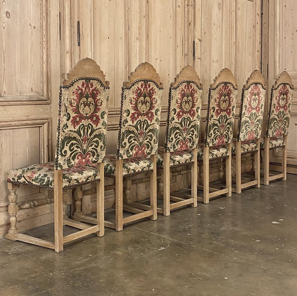 Set of 6 Mid-Century Renaissance Revival Dining Chairs For Sale 1